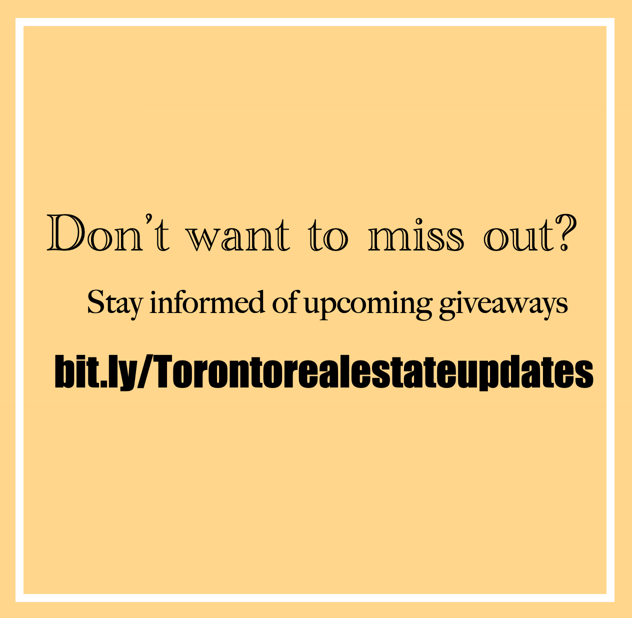 Toronto real estate monthly newsletter